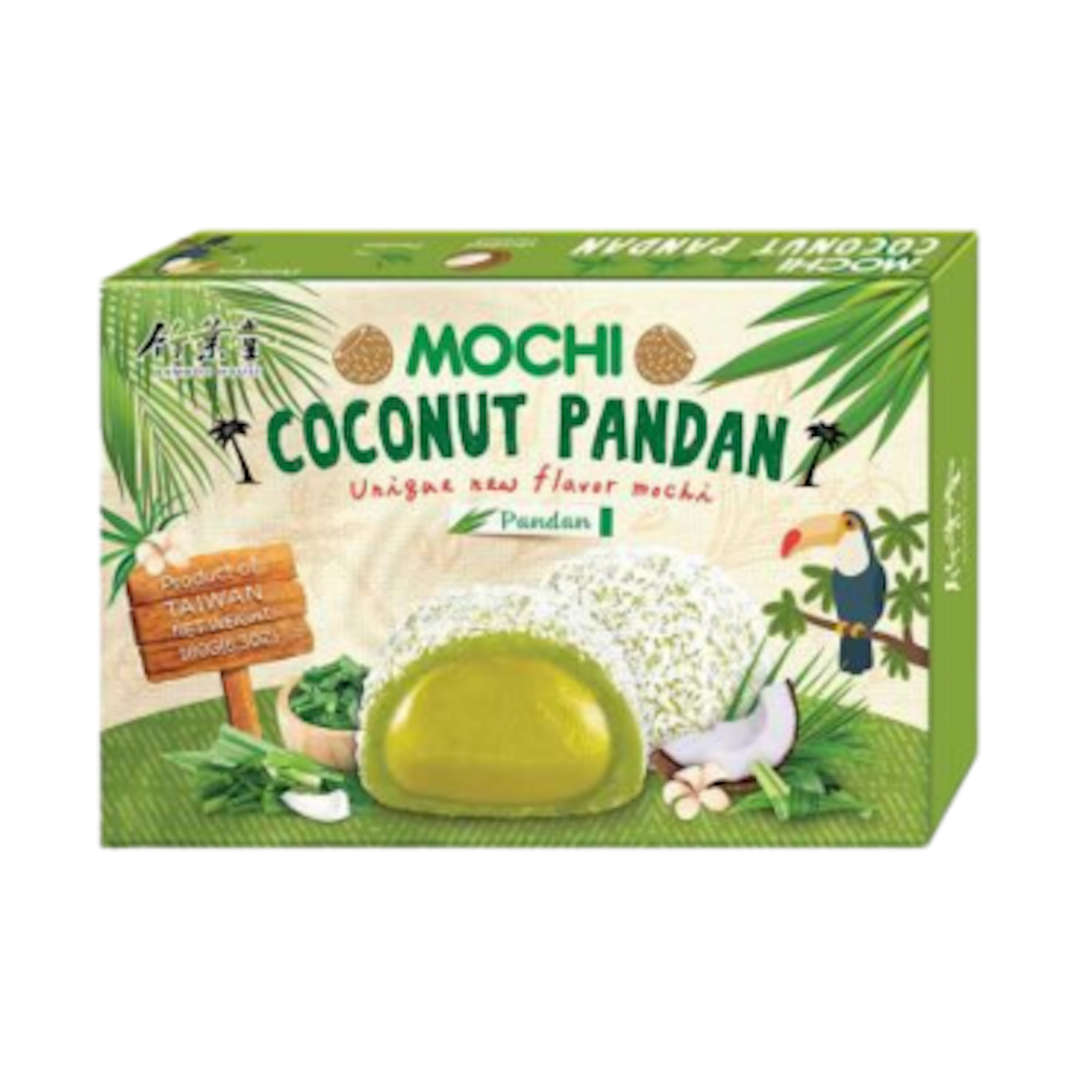 Bamboo House Double Fillings Mochi Coconut Pandan 180g - Delicious and Tender Japanese Sweet