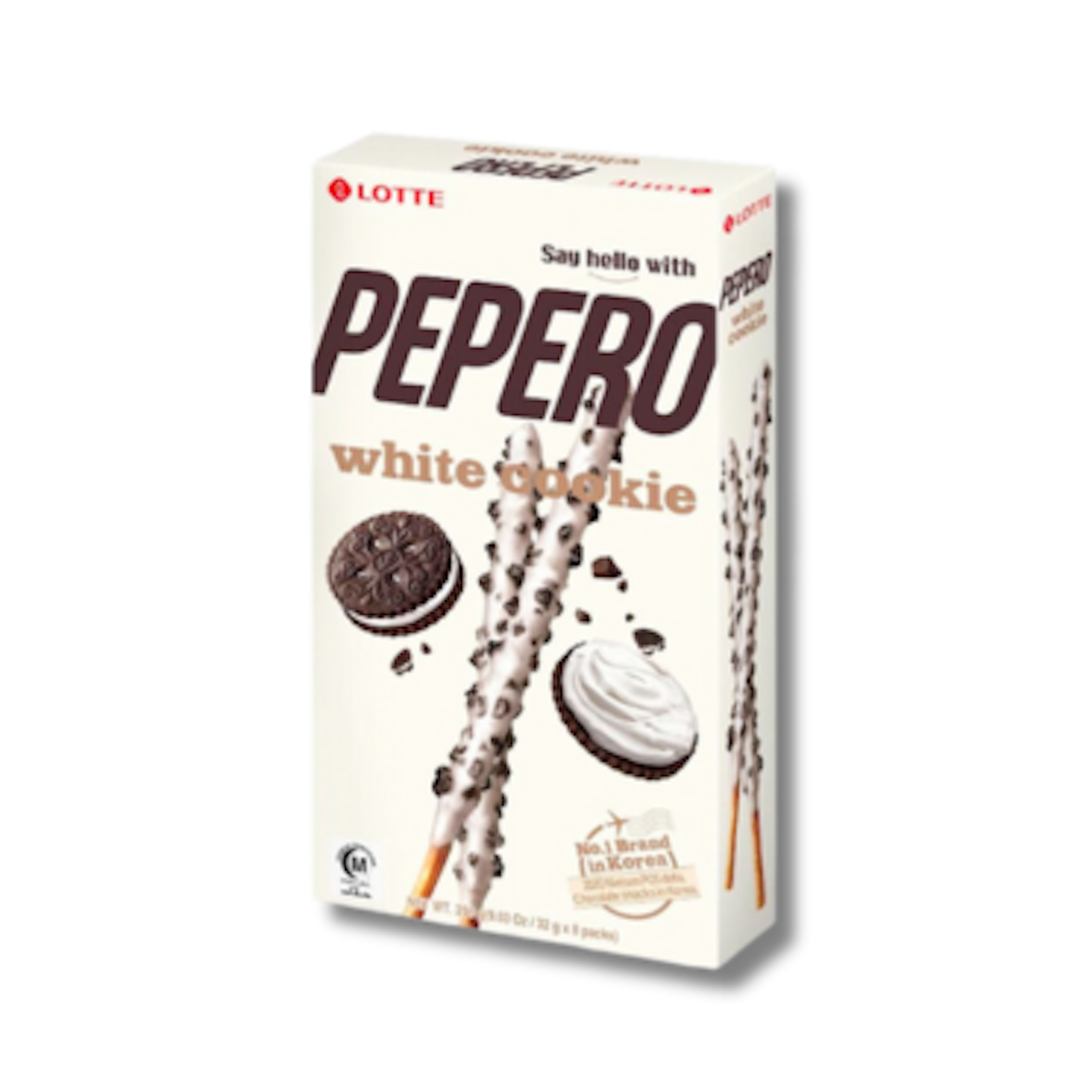 Lotte Pepero White Cookie - Leckere weiße Schokoladenkeksstangen, 32g