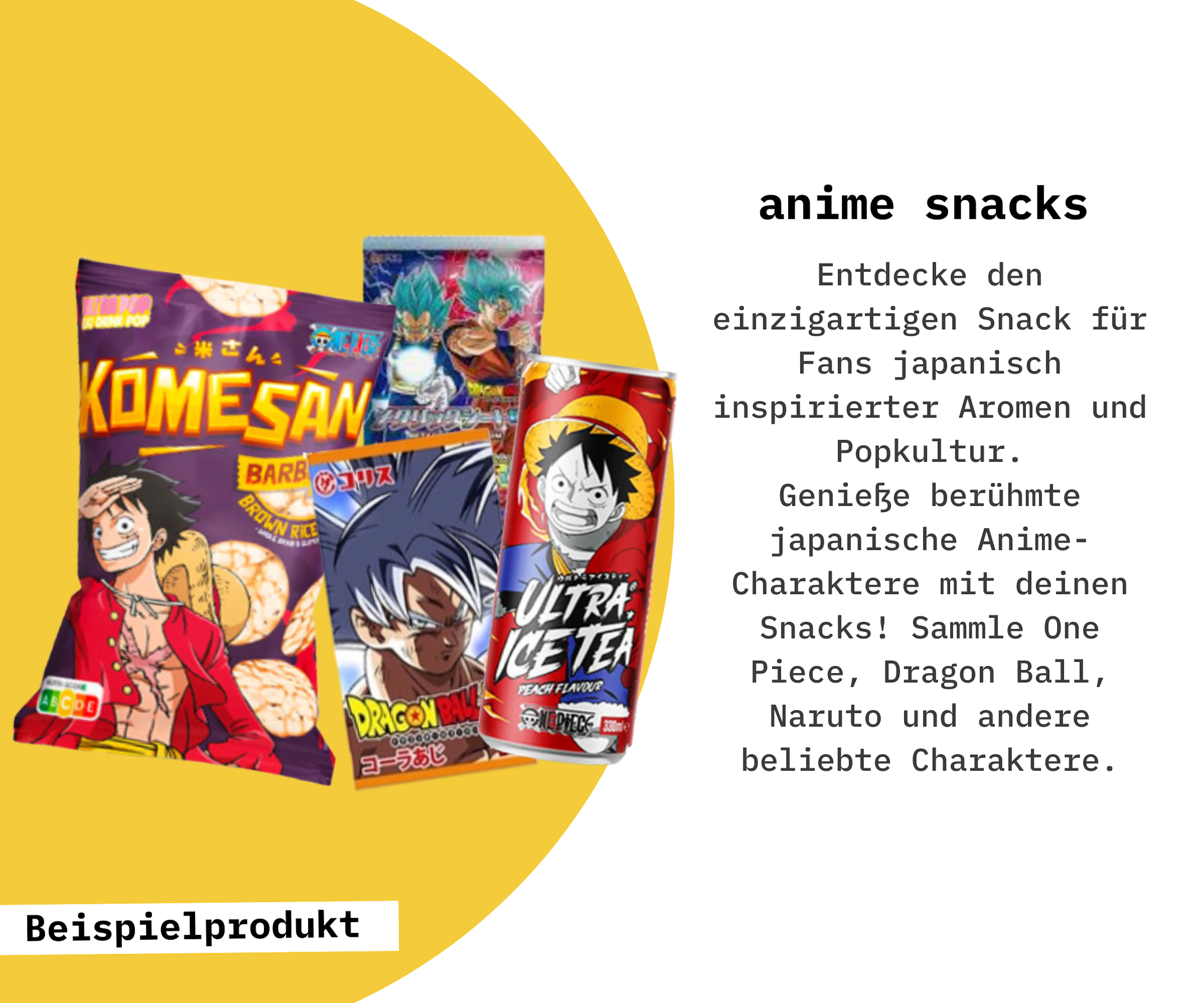 Geöffnete Asia Surprise Snack Box mit einer Auswahl an Snacks.