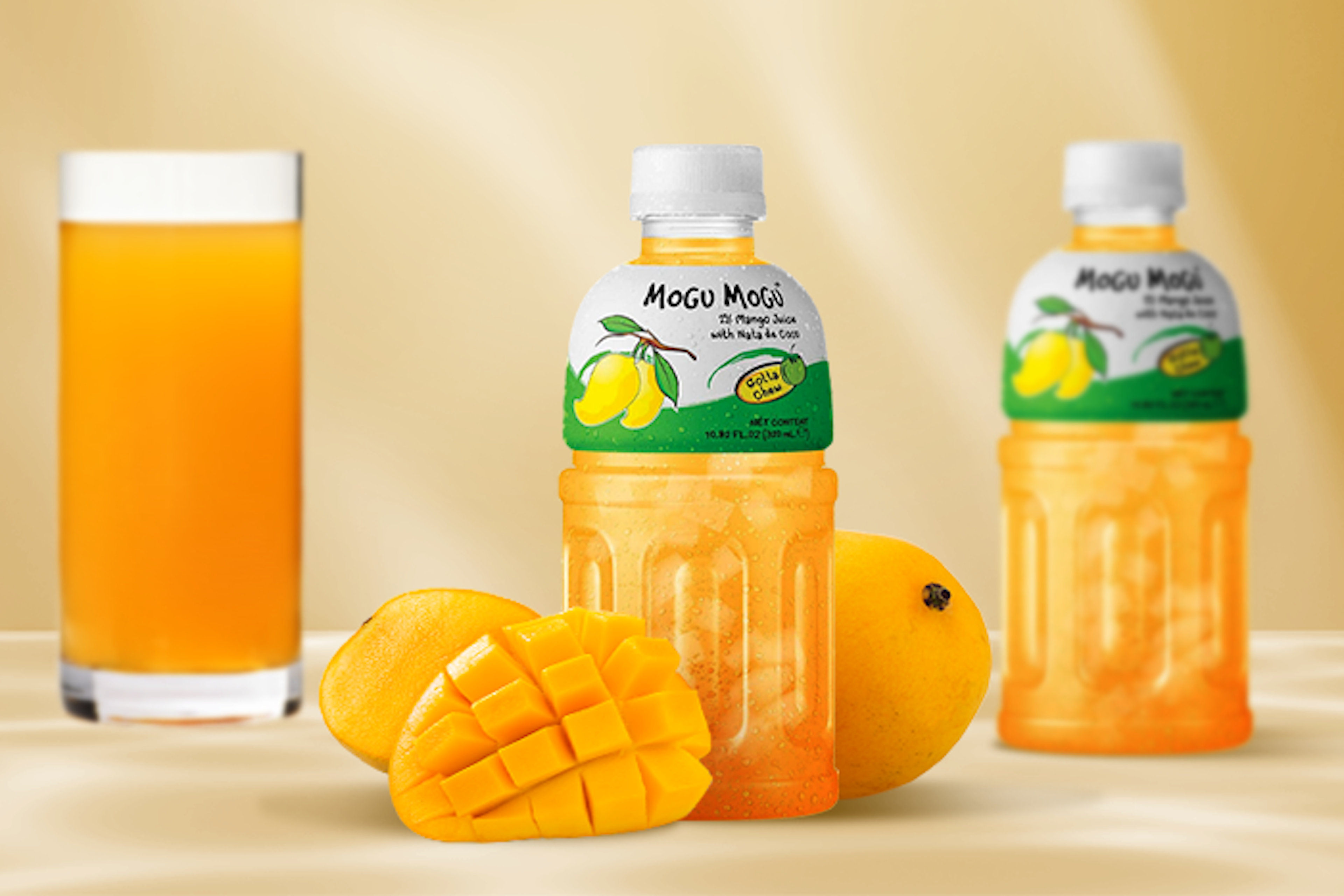 Mogu Mogu Mango Drink with Nata de Coco 320ml - Tropical and Refreshing