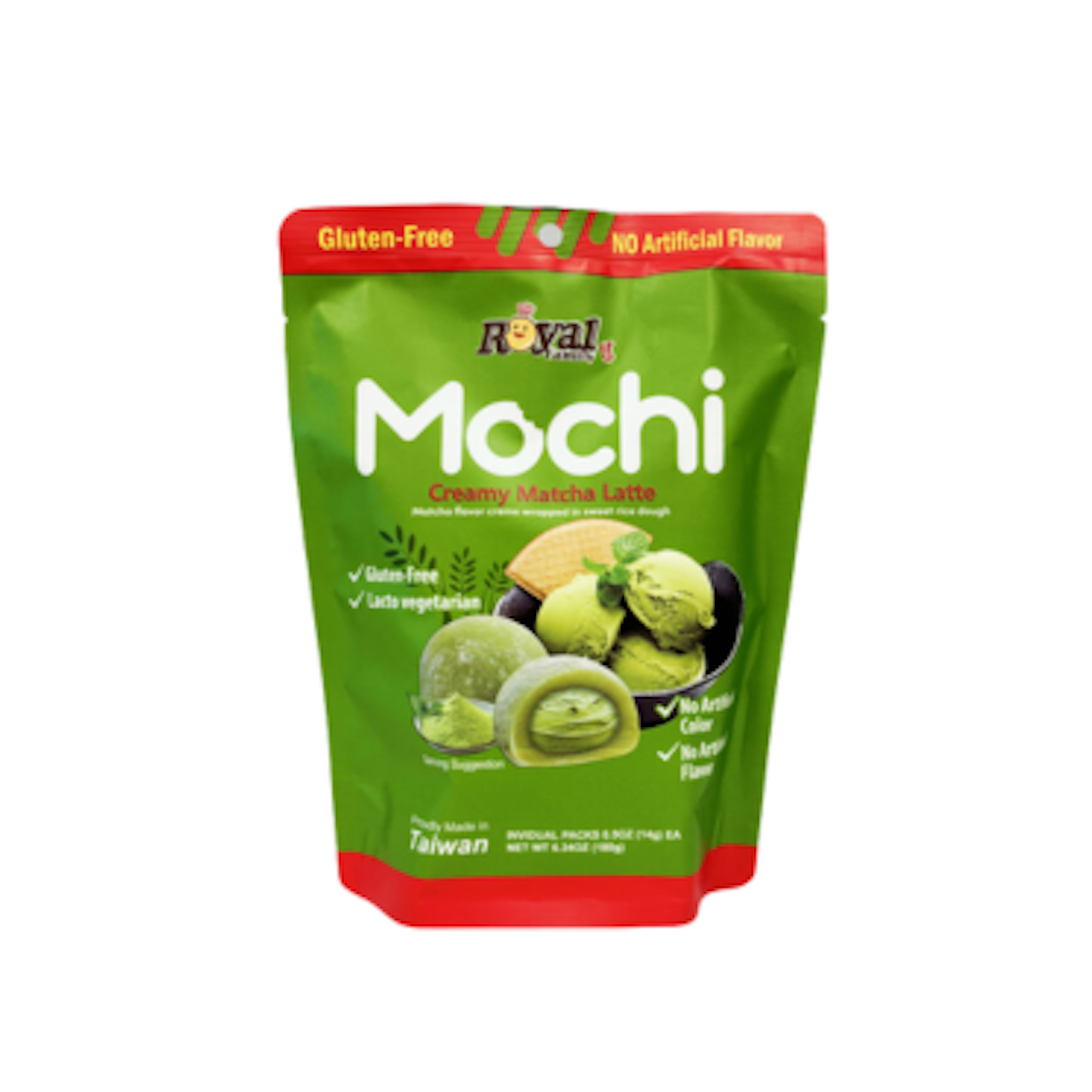 Royal Family Mochi Creamy Matcha Latte - Zarte Mochi ohne künstliche Zusatzstoffe, 180g