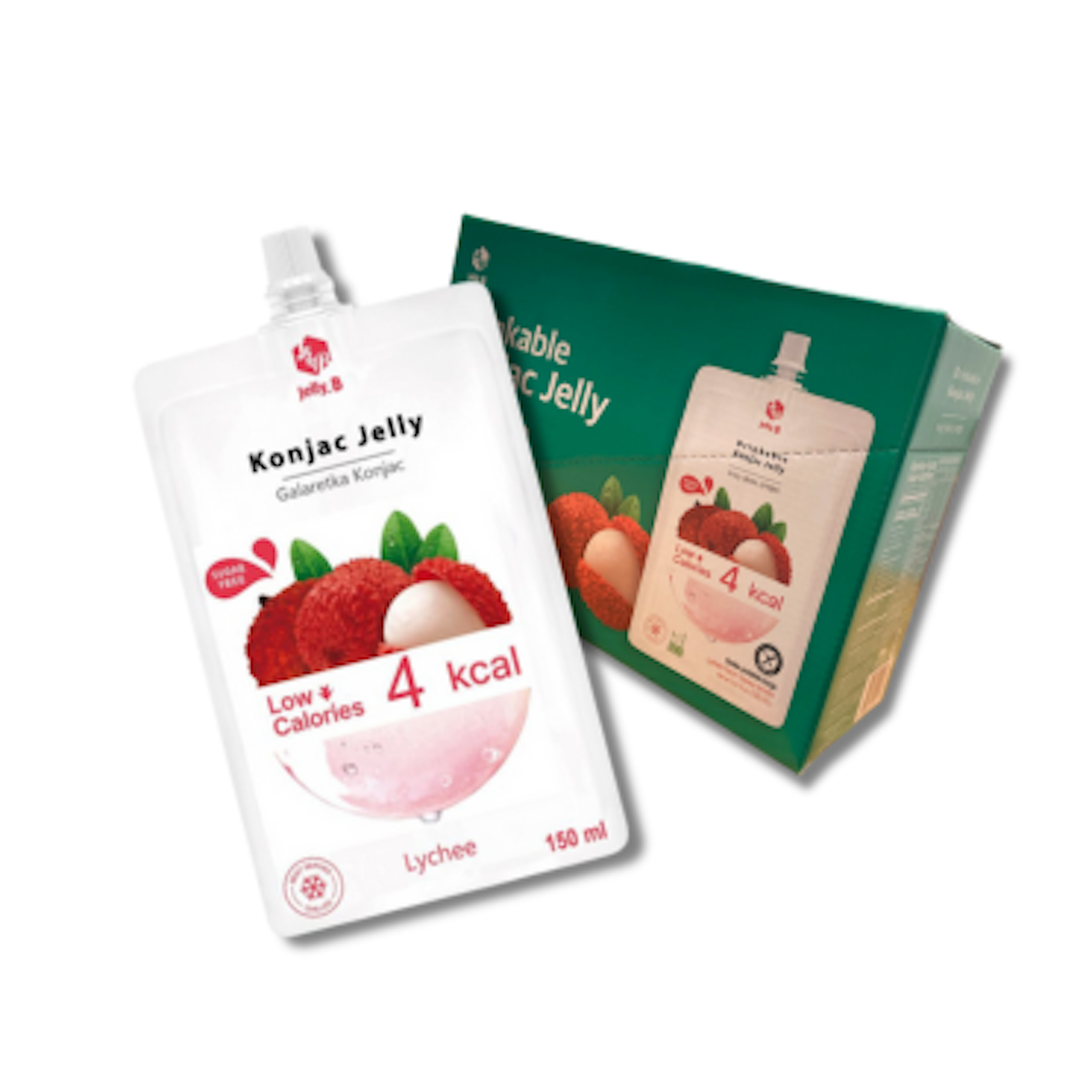 Jelly.B Drinkable Konjac Jelly Lychee - Erfrischendes und gesundes Getränk, 150ml