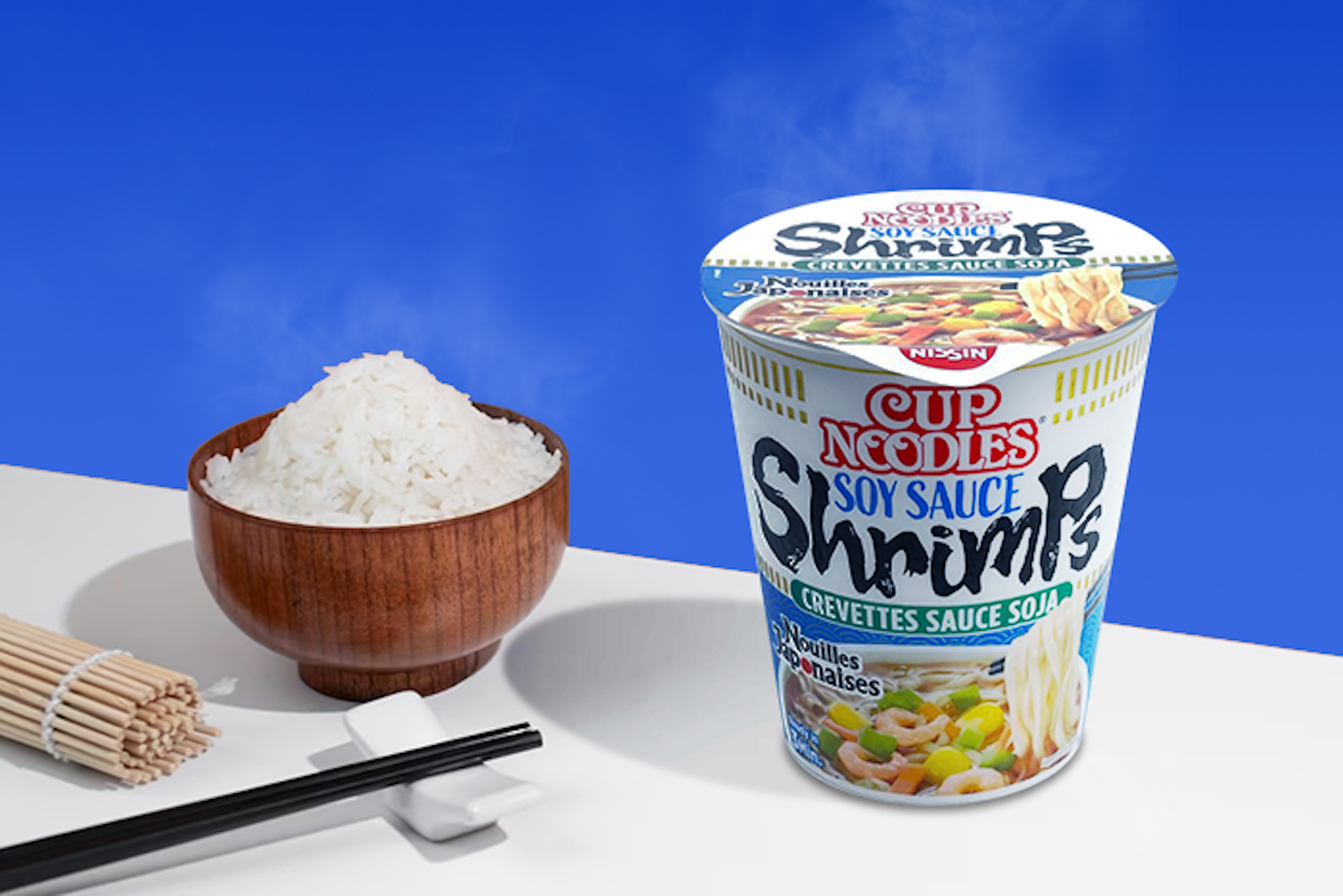 Nissin Cup Noodles Sojasauce Shrimps 63g - Perfekt für unterwegs: "To-go-Essen"
