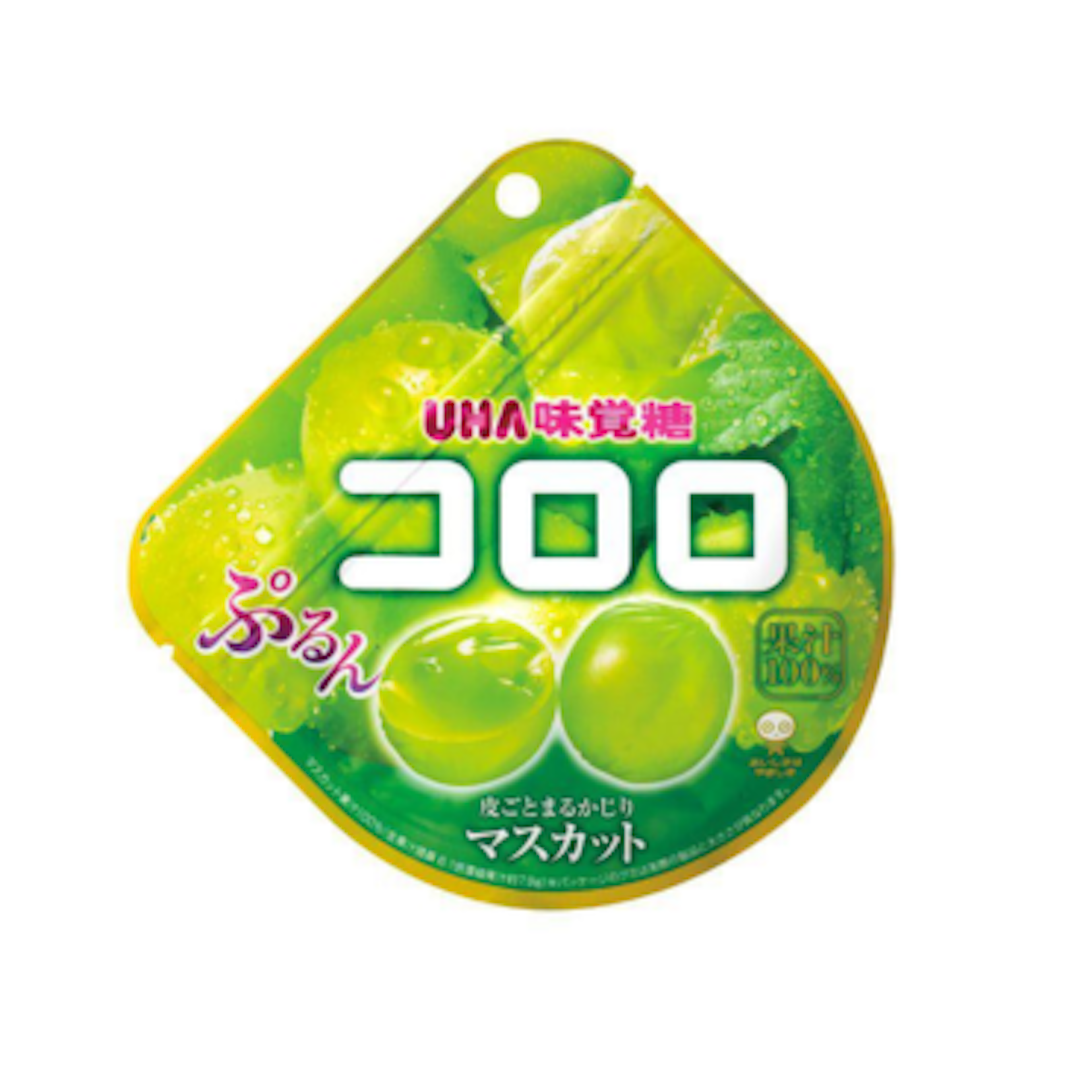 UHA Mikakuto Kororo Weiße Muskat Trauben Gummibonbons 48g - Fruchtige und zähe Gummibonbons