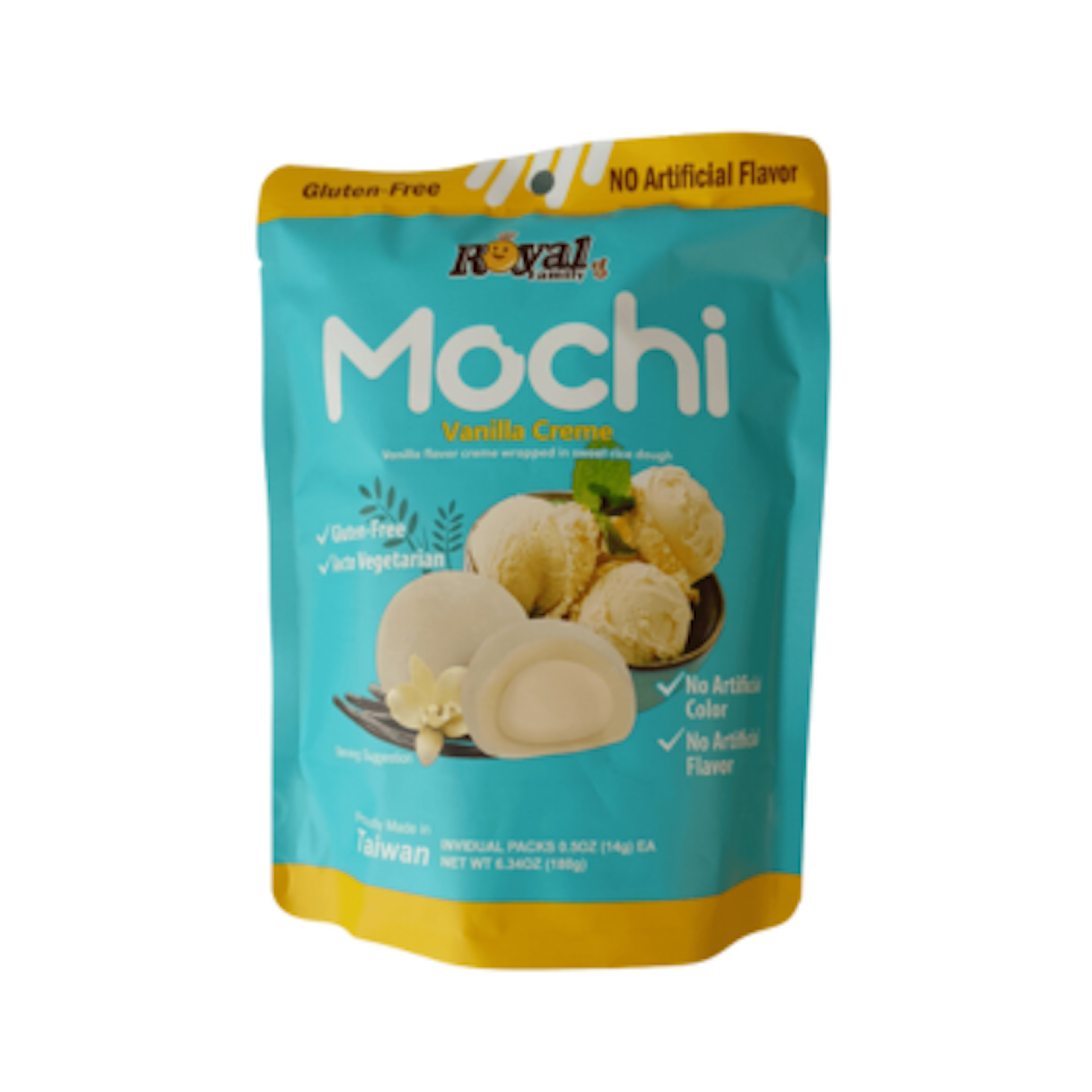 Royal Family Mochi Vanilla Creme - Zarte Mochi ohne künstliche Zusatzstoffe, 180g