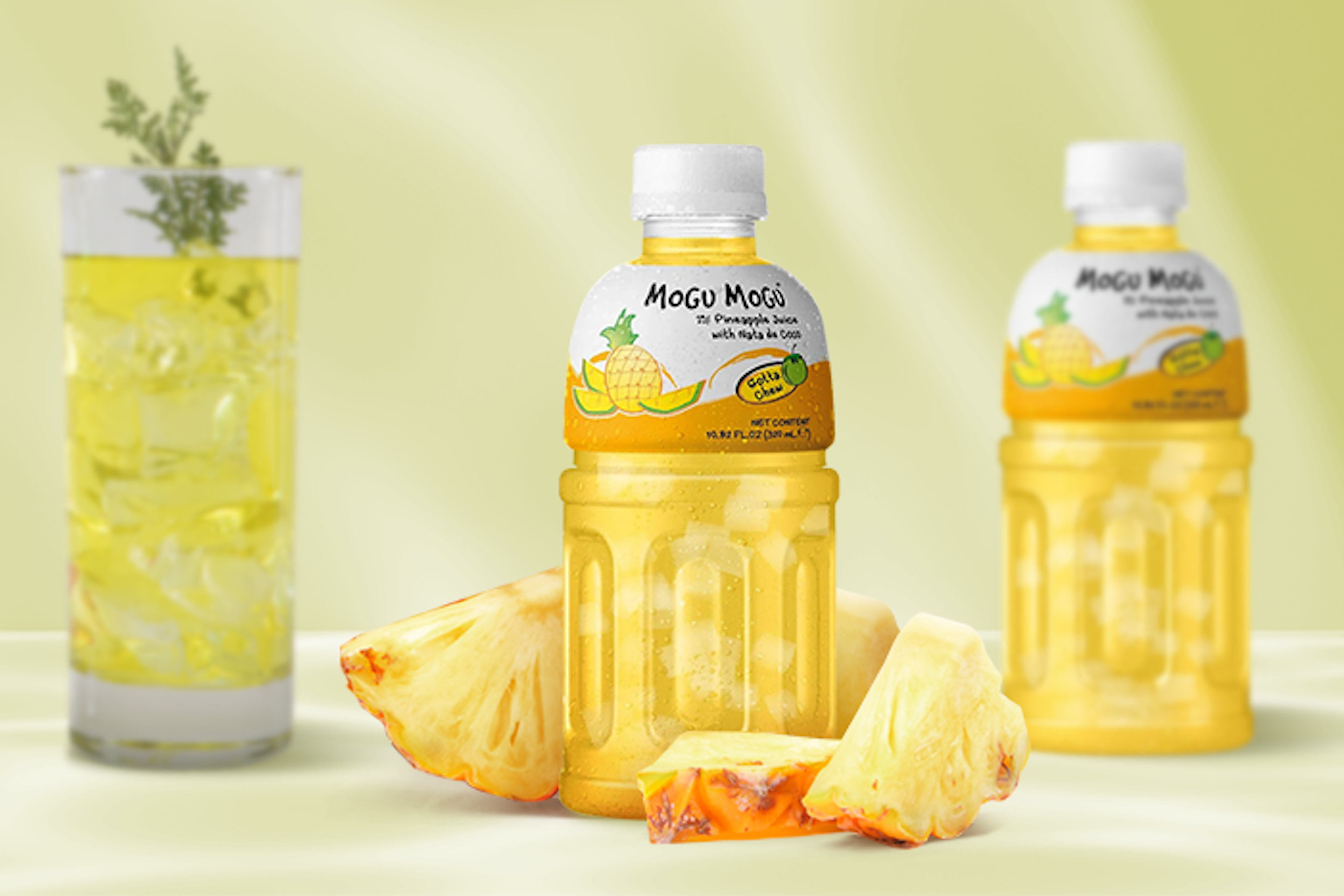 Mogu Mogu Pineapple Drink with Nata de Coco 320ml - Tropical and Refreshing