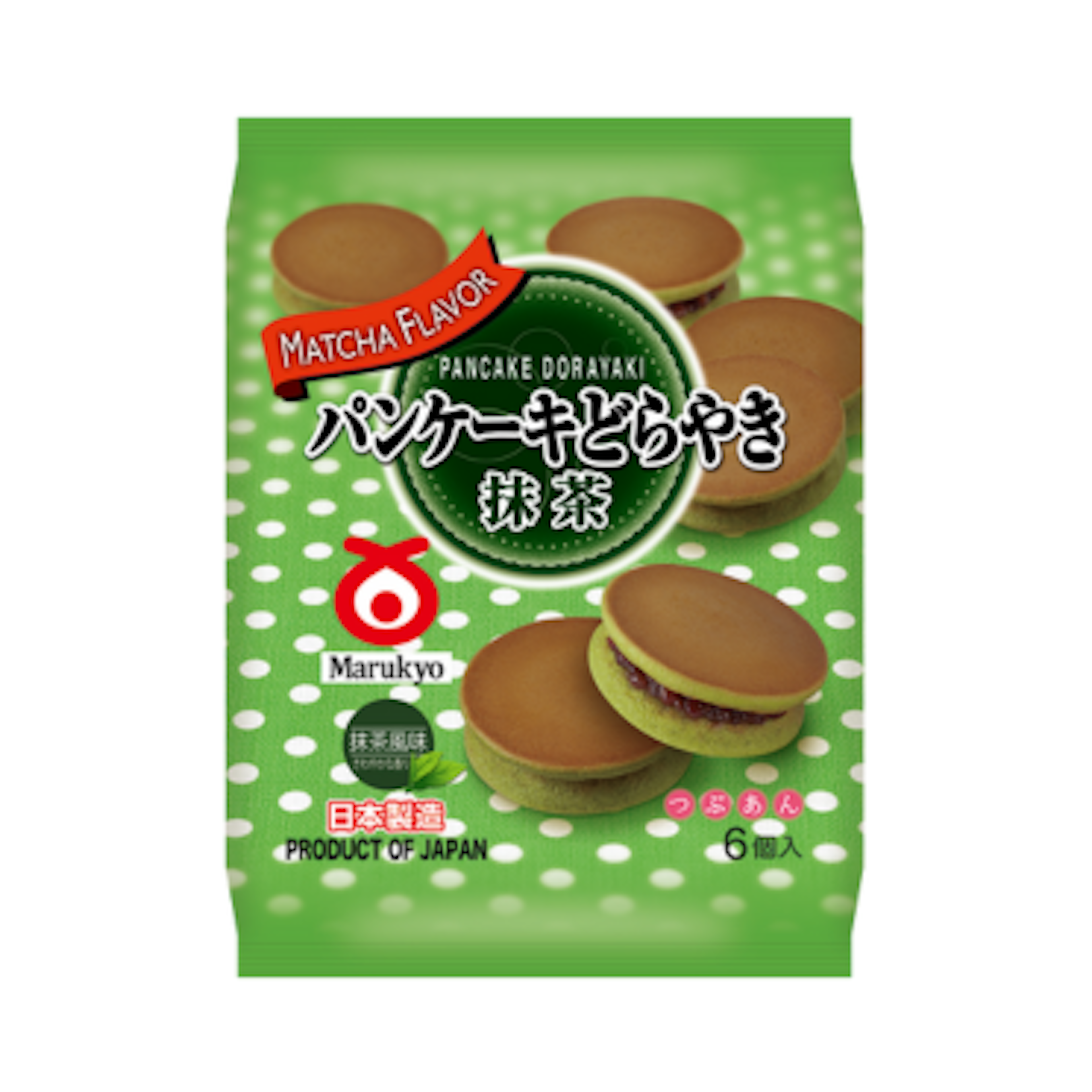 Marukyo Matcha Rote Bohnen Pancake Dorayaki - Japanische Pfannkuchen 6er 310g