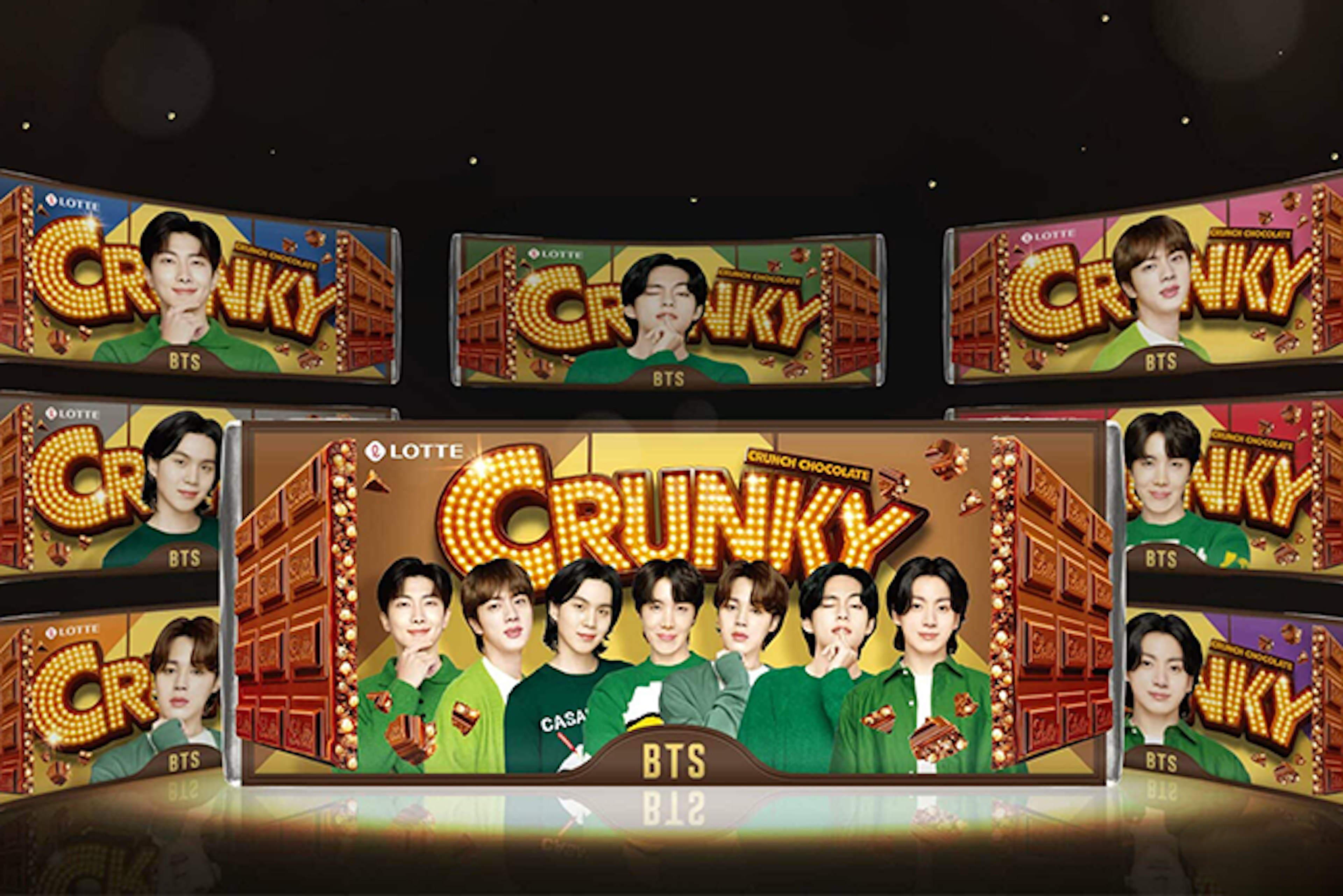 LOTTE-Crunky-Crunch-Chocolate-BTS-Limited-Edition-Packung-vorne-gezeigt