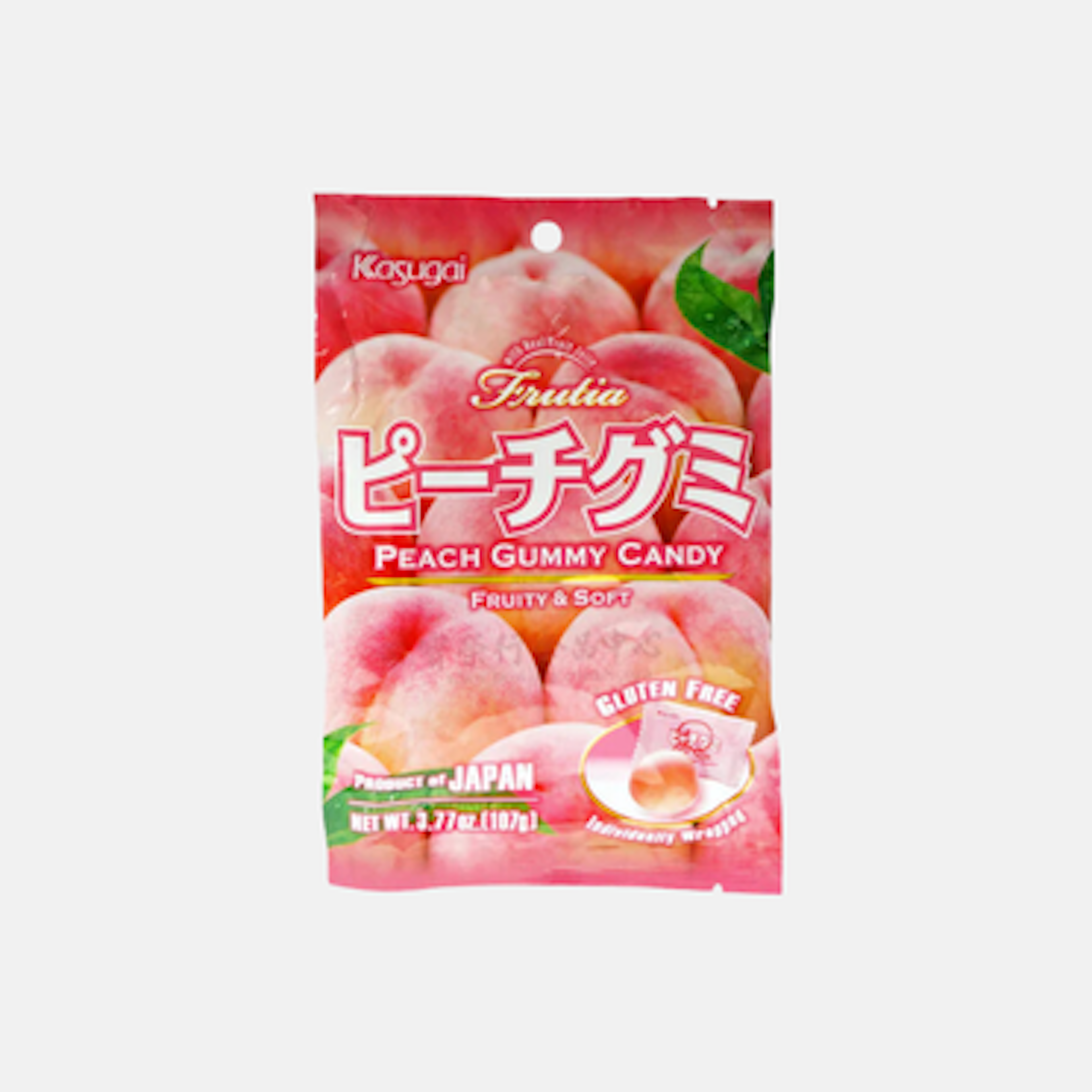 Kasugai Fruchtig & Weich Pfirsich Gummibonbons Glutenfrei 107g - Erfrischender Genuss aus Japan 