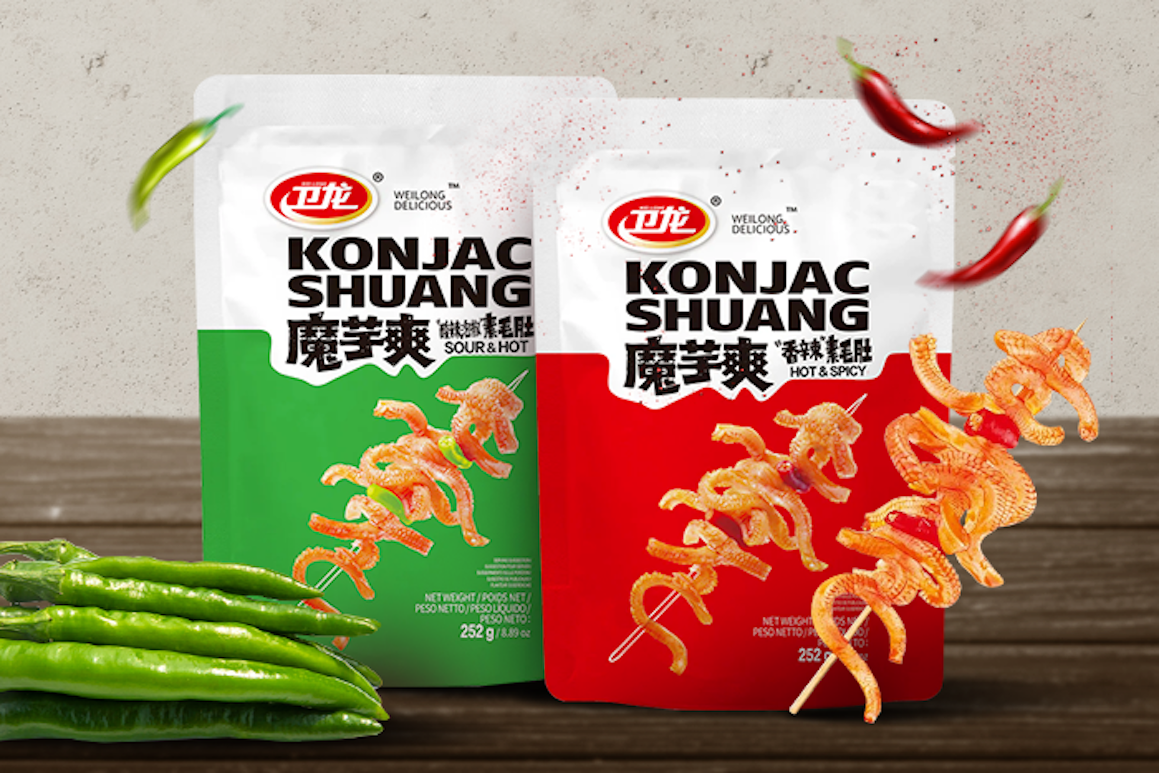 Wei Long Konjac Shuang Hot & Spicy 252g - Spicy and Flavorful Snack