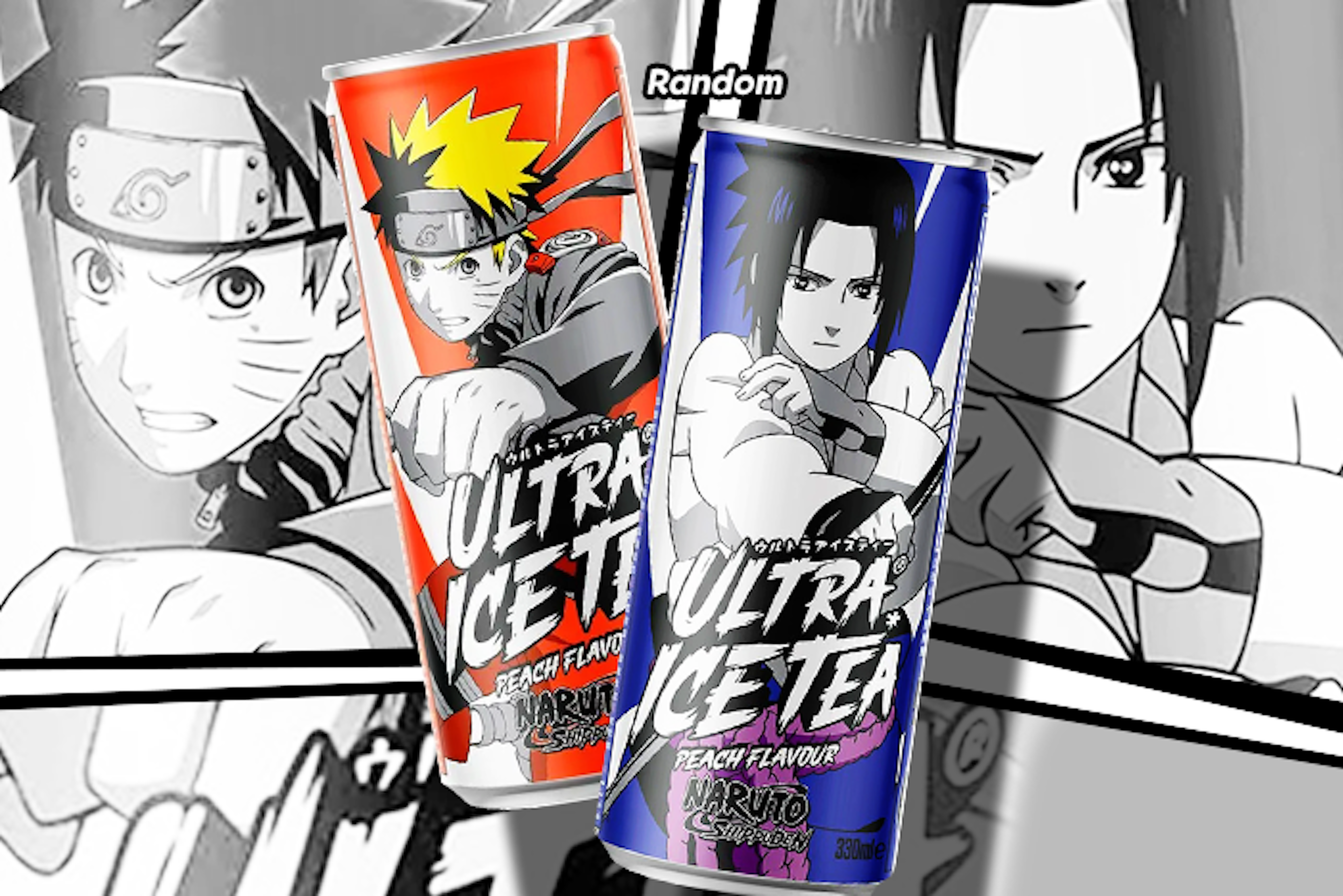 Naruto Ultra Ice Tea Peach Flavour Dose mit Sasuke