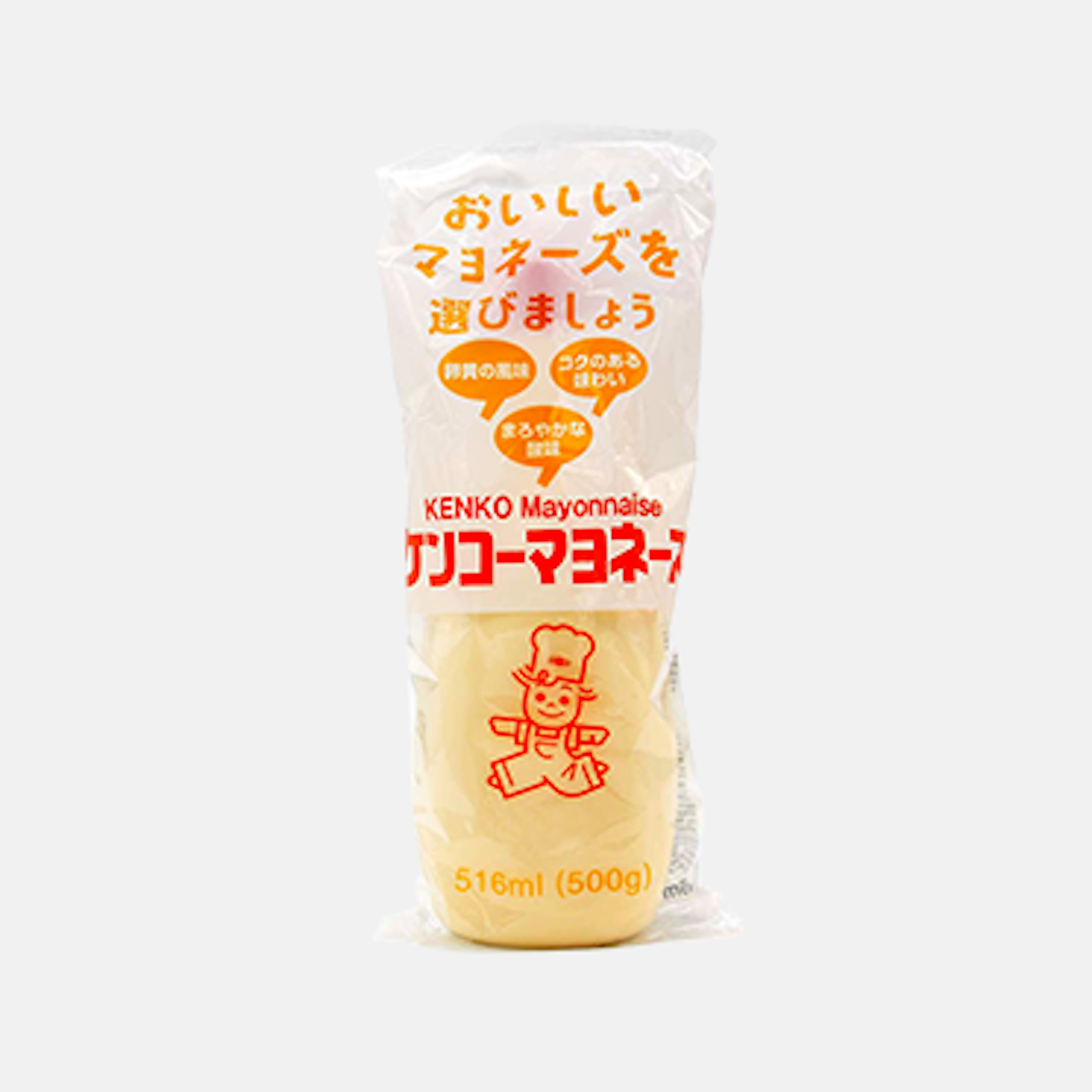 Verpackung der Kenko Mayonnaise 500 ml – zeigt die stilvolle und informative Verpackung.