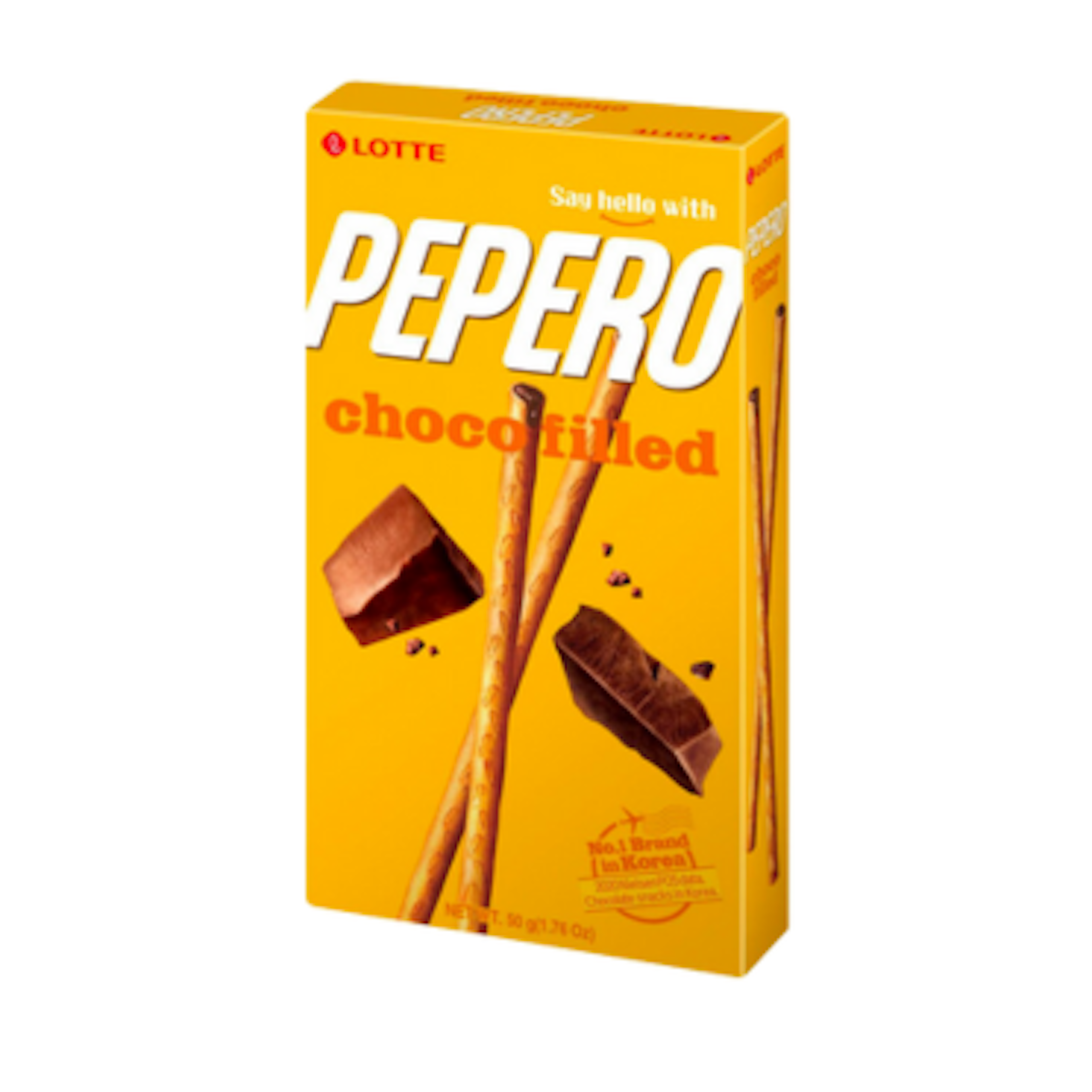 Lotte Pepero Nude Choco filled - Leckere Schokoladen gefüllte Sticks, 45g