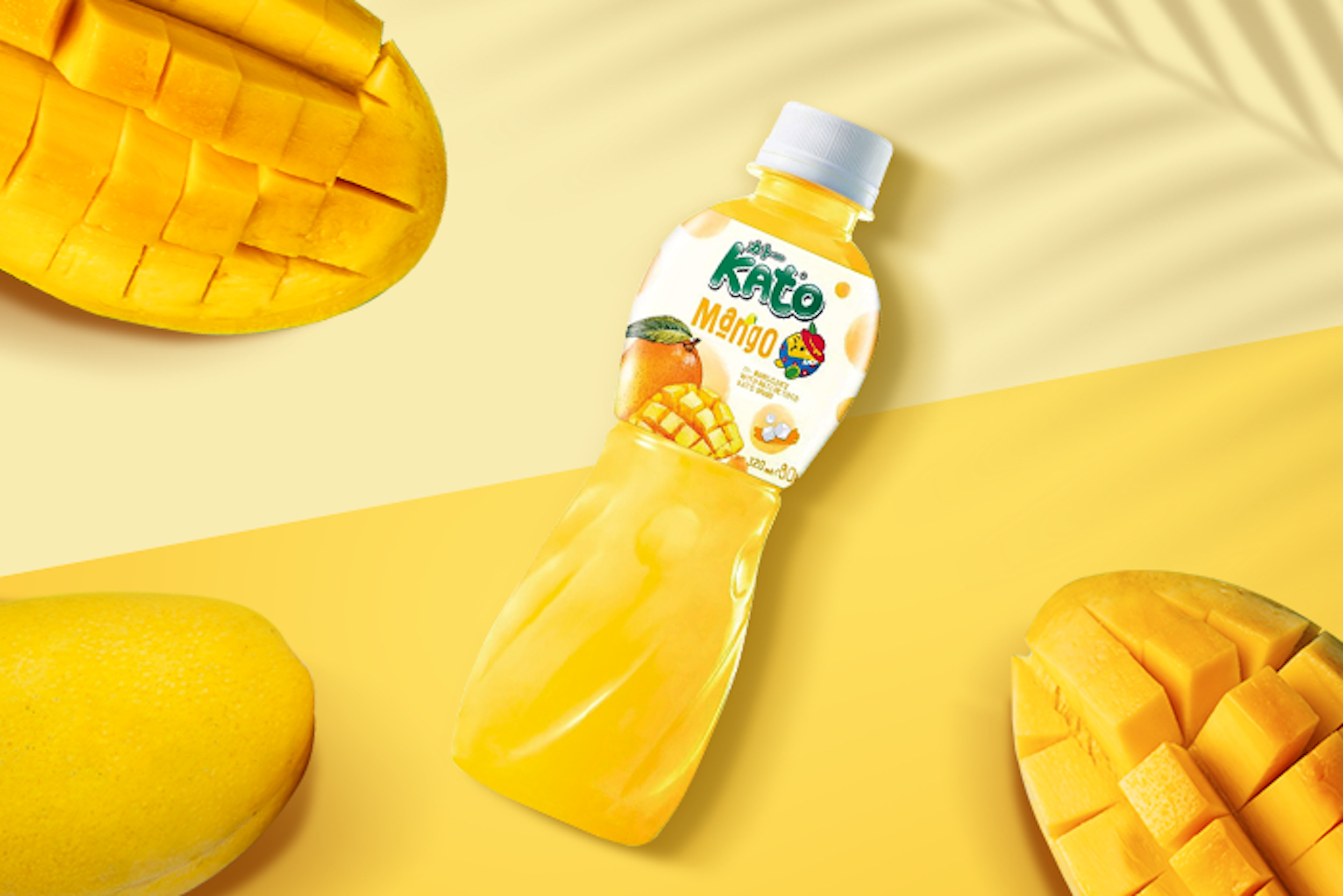 KATO Mango Juice with Nata De Coco 320ml - Refreshing and Fruity Drink