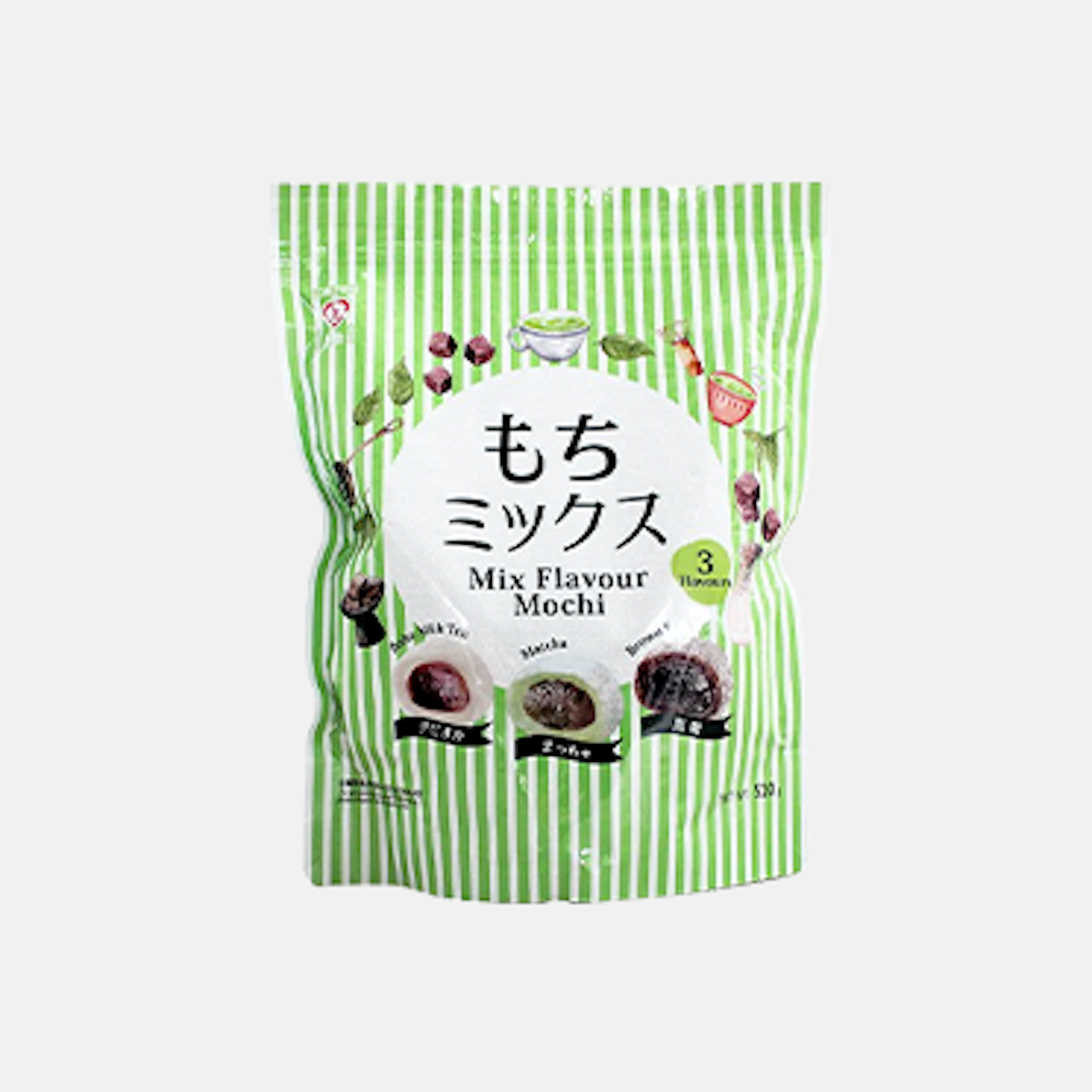 Tokimeki Mix Mochi 510g Verpackung mit verschiedenen Geschmacksrichtungen hervorgehoben