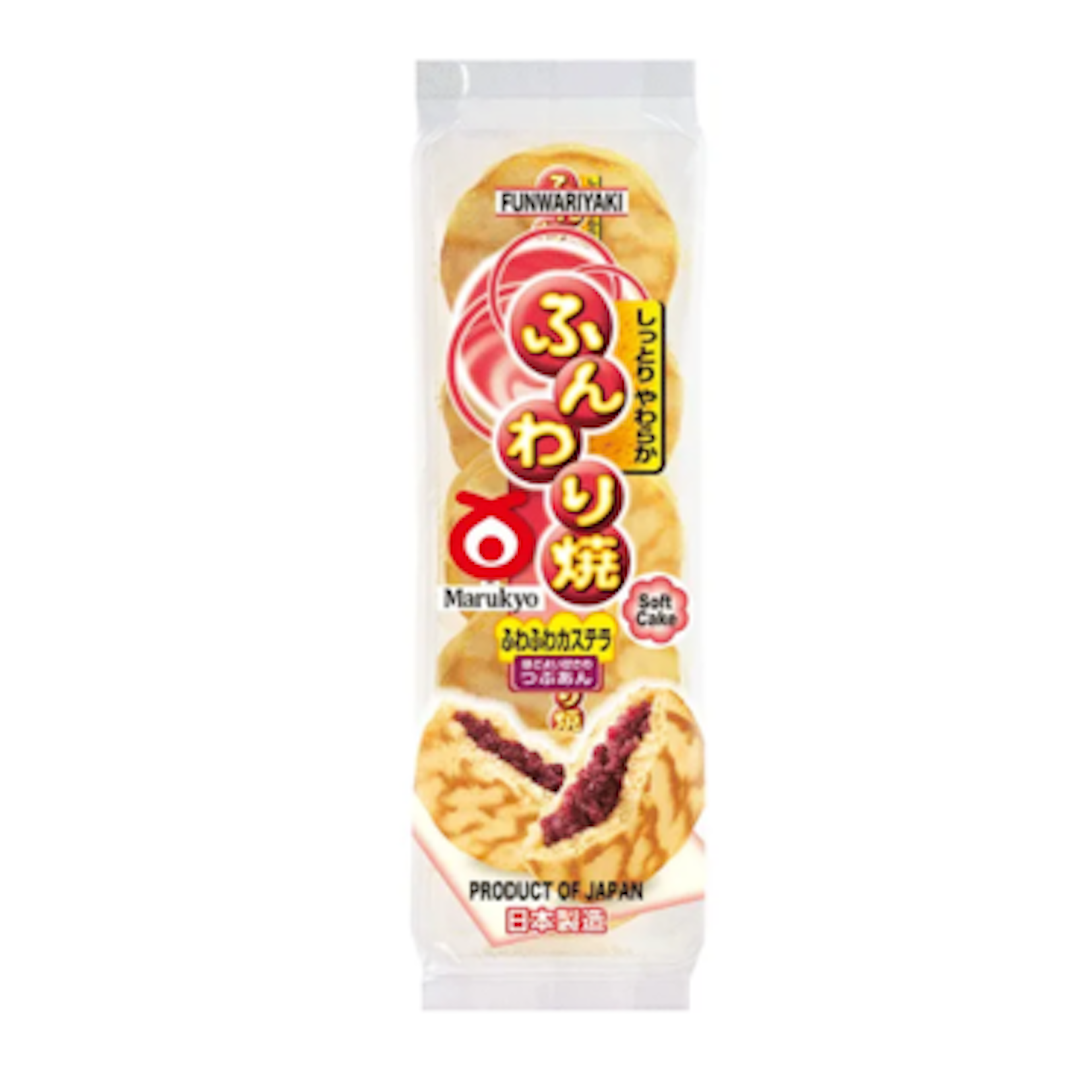 Marukyo Funwariyaki Dorayaki - Japanische Pfannkuchen mit süßer Bohnenpaste, 5er Pack 280g