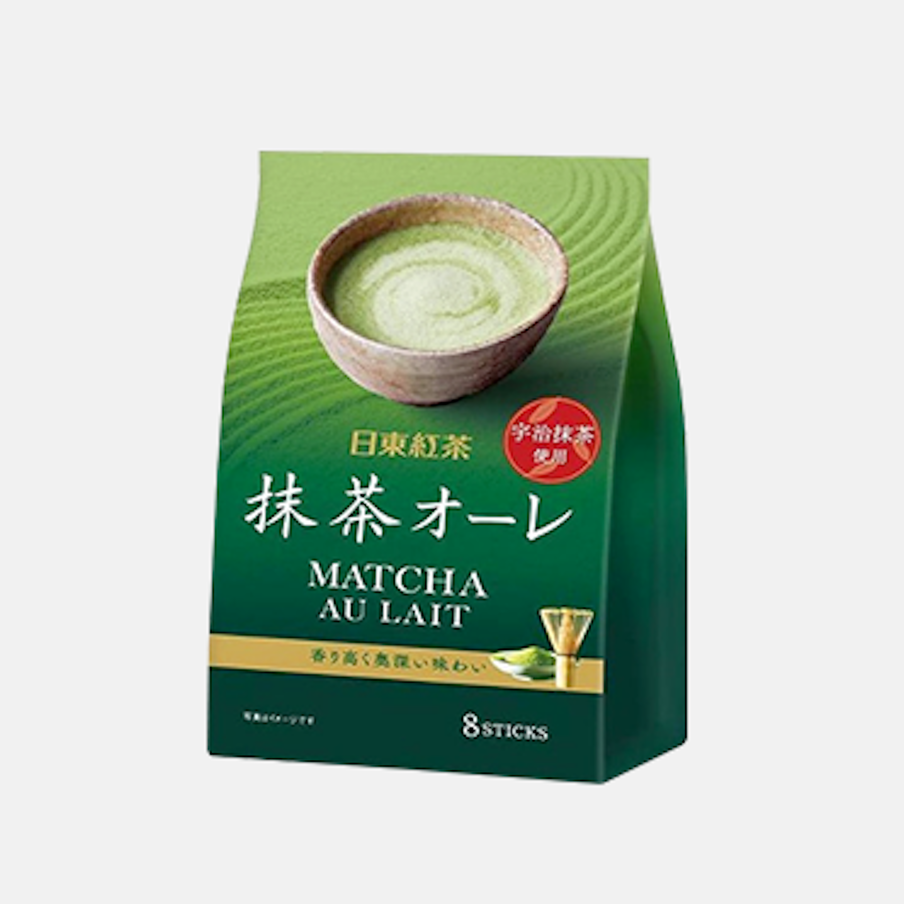 Nitto Tea Matcha Au Lait Stick 12g x 8 Stück – Genieße echten Uji-Matcha auf einfache Weise