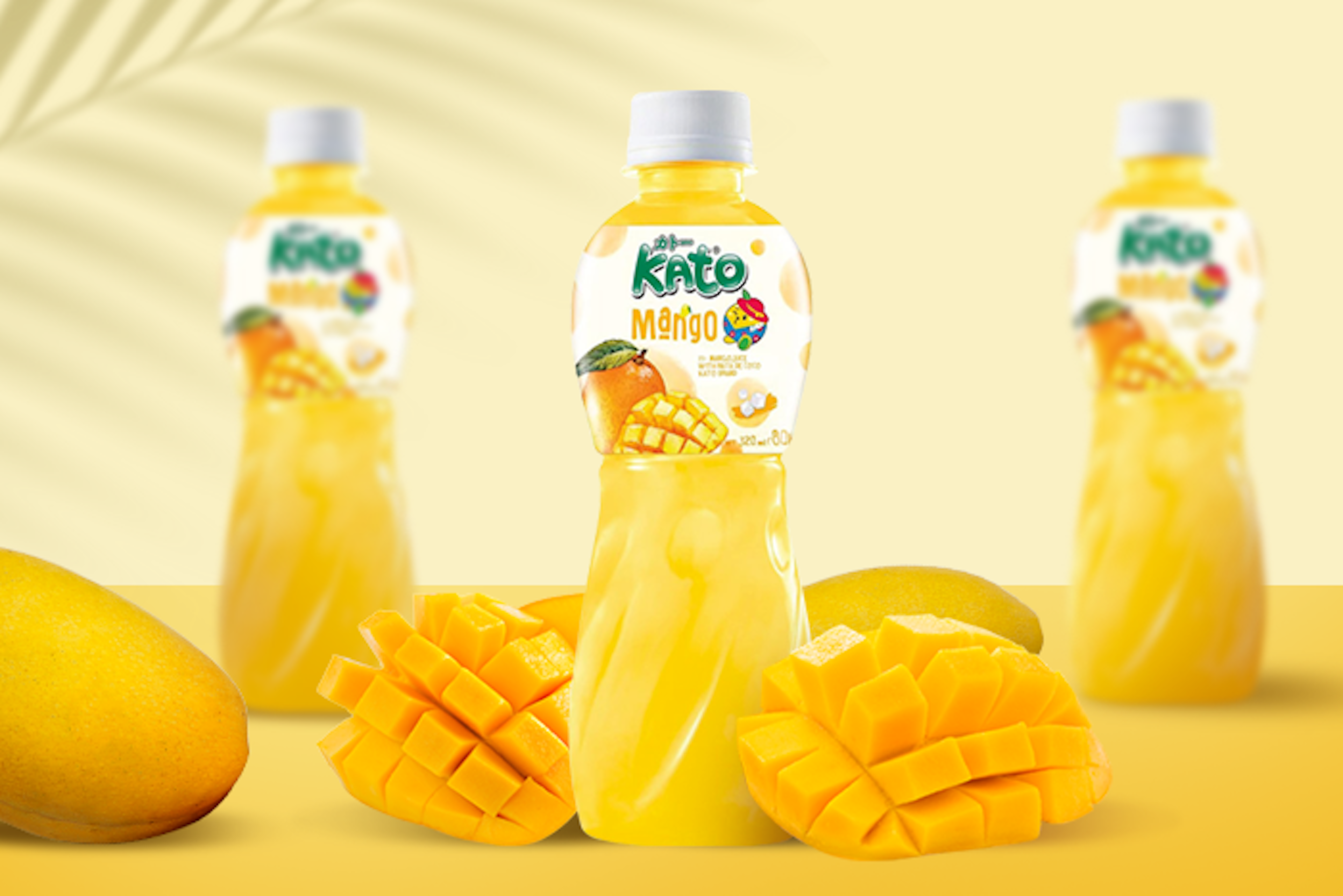 KATO Mangosaft mit Nata De Coco 320ml - Erfrischendes und fruchtiges Getränk