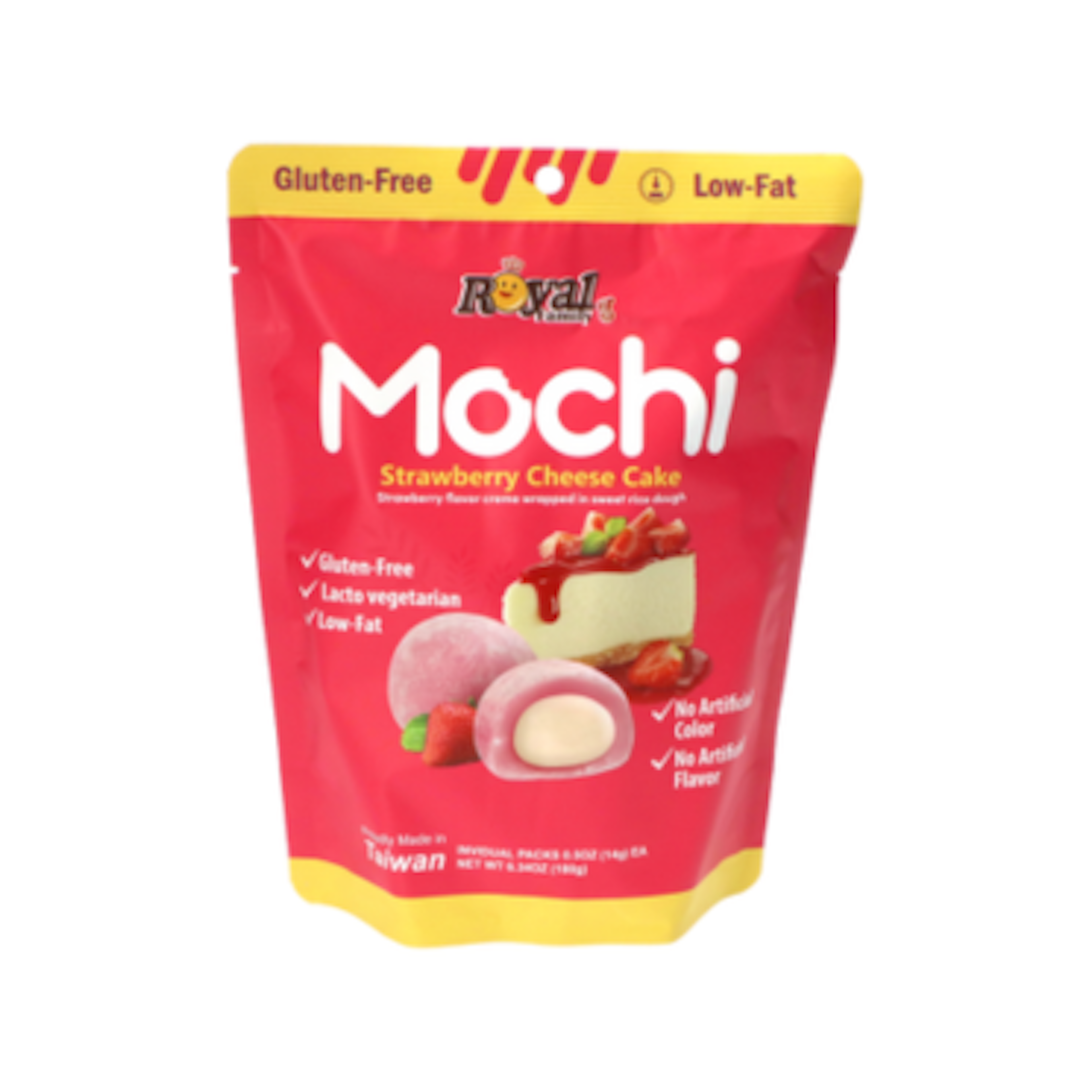 Royal Family Mochi Strawberry Cheese Cake - Zarte Mochi ohne künstliche Zusatzstoffe, 180g