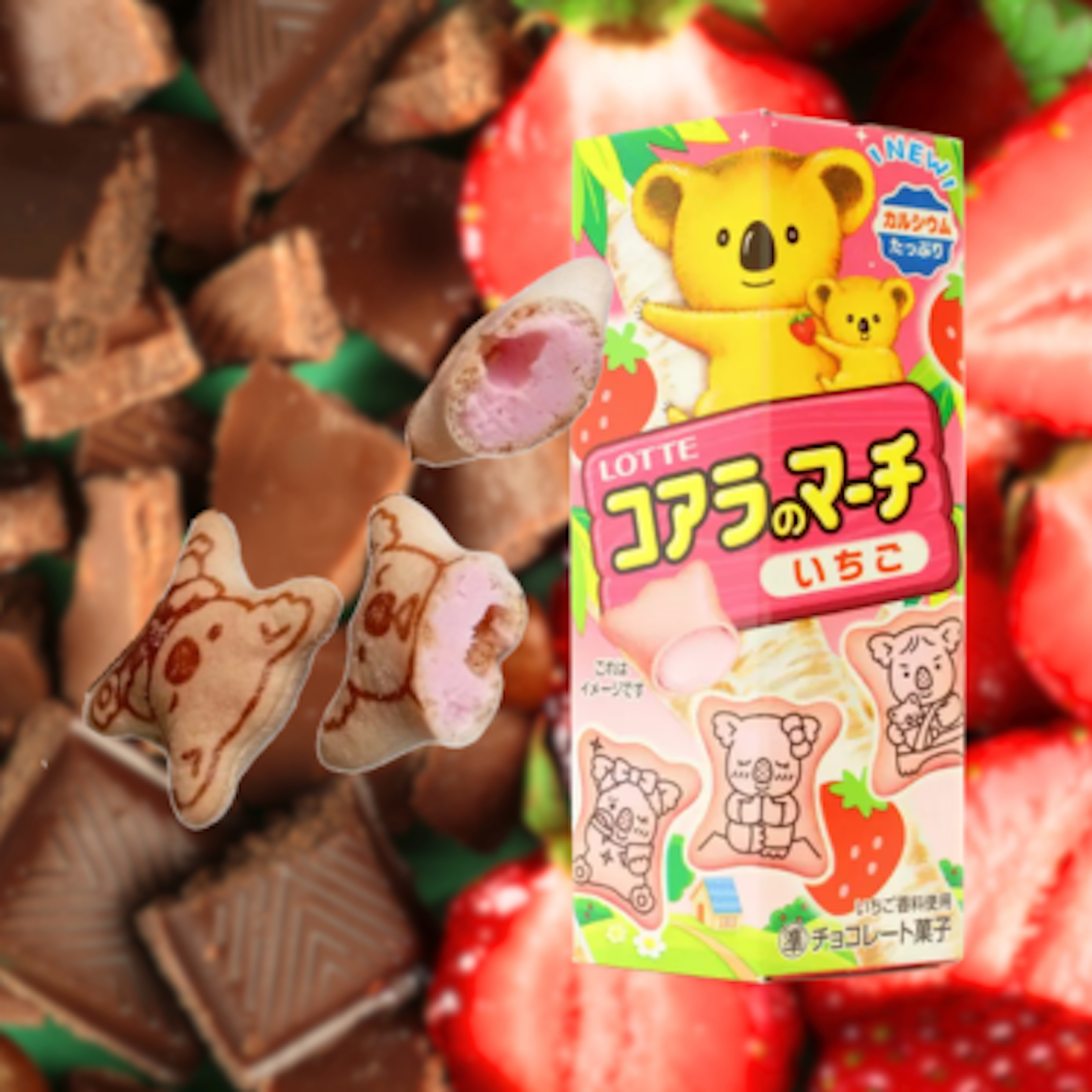 Lotte Koala's March Strawberry Cookies 37g - Delicious and Crunchy Cookies