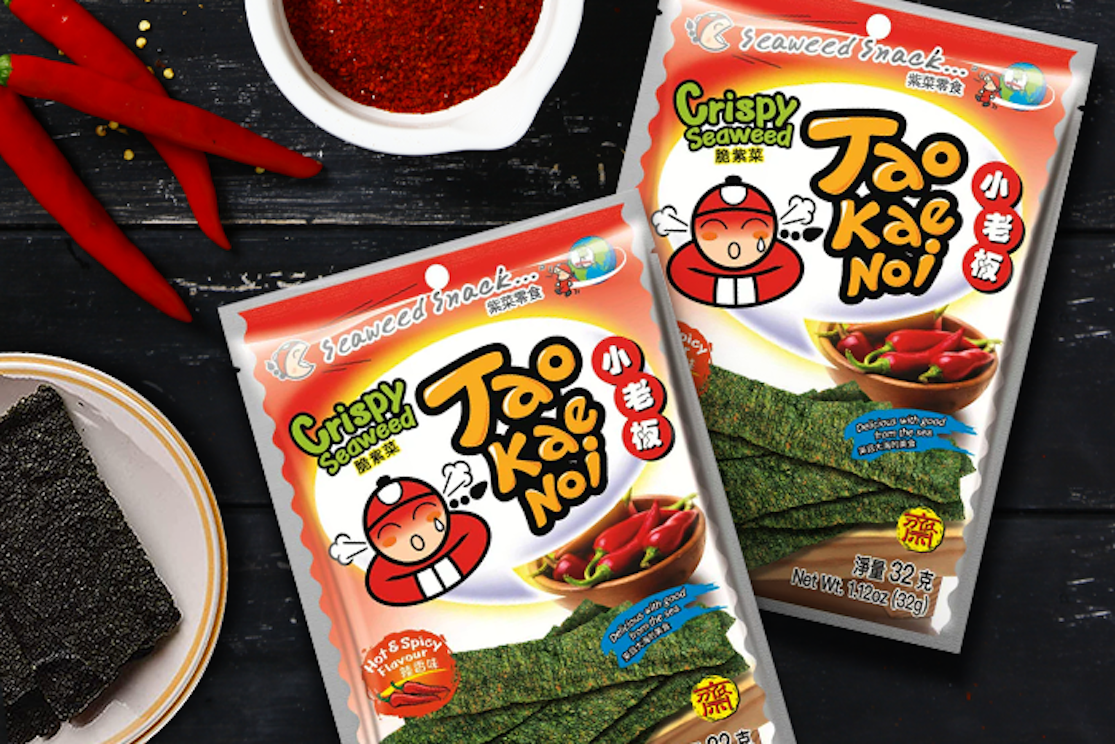 Verpackung von TAOKAENOI Crispy Seaweed Hot & Spicy.